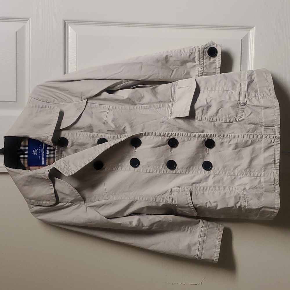 Authentic Burberry Blue Label Beige Trench Coat, Size 38 (US Size 2), EUC